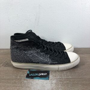 John Varvatos Bootleg Mid Feather Black Sneakers Men's 9.5 M A702B 006